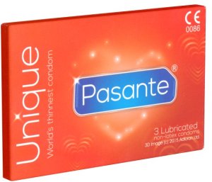 PASANTE_Unique ultra cienkie prezerwatywy nie lateksowe dla alergików 3szt 1
