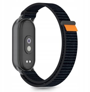Pasek Tech-Protect Nylon Stripe do Xiaomi Smart Band 8 / 9 / 10 / NFC Black/orange 2