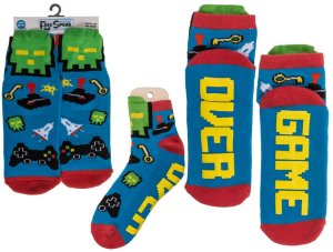 Zestaw dla Gracza - Kubek POWER UP + Opaska na Oczy + Skarpetki GAME OVER + Brelok 6