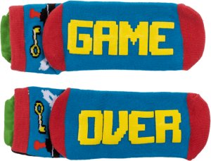 Zestaw dla Gracza - Kubek POWER UP + Opaska na Oczy + Skarpetki GAME OVER + Brelok 8