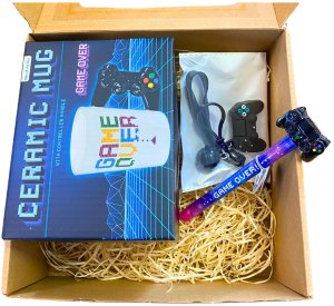 Zestaw dla Gracza - Kubek GAME OVER + Długopis z Kontrolerem + Czarny Brelok z Padem 2