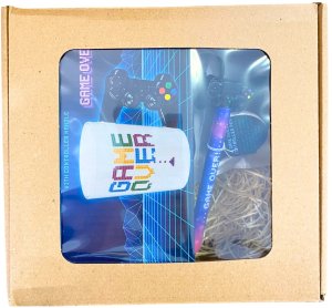 Zestaw dla Gracza - Kubek GAME OVER + Długopis z Kontrolerem + Czarny Brelok z Padem 3