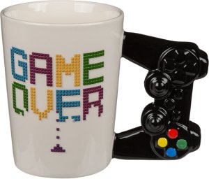 Zestaw dla Gracza - Kubek GAME OVER + Długopis z Kontrolerem + Czarny Brelok z Padem 4