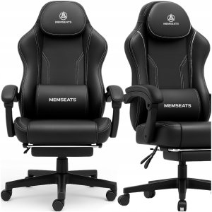 FOTEL GAMINGOWY PIKOWANY PREMIUM BIUROWY OBROTOWY KRZESŁO PODNÓŻEK + MASAŻ 2