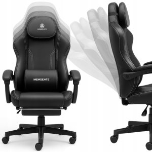 FOTEL GAMINGOWY PIKOWANY PREMIUM BIUROWY OBROTOWY KRZESŁO PODNÓŻEK + MASAŻ 9