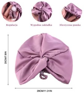 Satynowy czepek na włosy z regulacją Yeye Made in Nature Ciemno szary 2