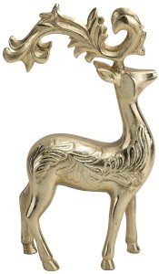 Figurka ozdobna Renifer metalowy złoty 30 cm 4