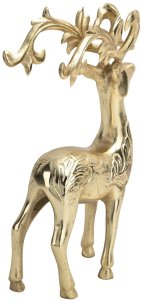 Figurka ozdobna Renifer metalowy złoty 30 cm 5