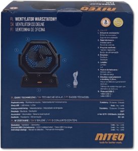 Wiatrak - Wentylator warsztatowy akumulatorowy - Czarny 11