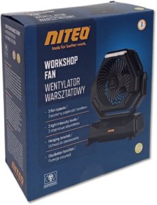 Wiatrak - Wentylator warsztatowy akumulatorowy - Czarny 8