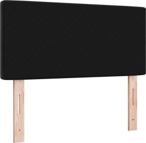 vidaXL LED Głowica z kryształowym guzikiem, tufted, czarna 90 cm, welur 2