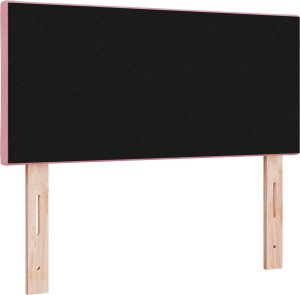 vidaXL vidaXL Wezgłowie LED z diamentowymi blokami, różowe, 100 cm, zamszowe 2