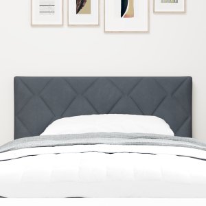 vidaXL vidaXL LED Wezgłowie w kształcie diamentu, szare, 90 cm, welur 2