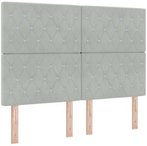 vidaXL Wezgłowie LED , jasnoszare, 72 cm, welur 2