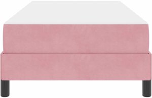 vidaXL Łóżko kontynentalne z materacem Różowy 100 x 200 cm Aksamit 7