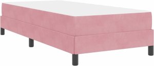 vidaXL Łóżko kontynentalne z materacem Różowy 100 x 200 cm Aksamit 9
