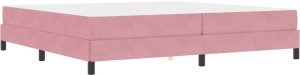 vidaXL Łóżko kontynentalne z materacem Różowy 200 x 200 cm Aksamit 2