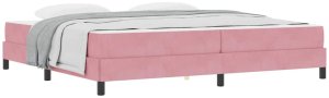 vidaXL Łóżko kontynentalne z materacem Różowy 200 x 200 cm Aksamit 3