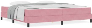 vidaXL Łóżko kontynentalne z materacem Różowy 200 x 200 cm Aksamit 4