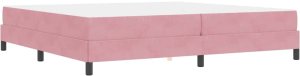 vidaXL Łóżko kontynentalne z materacem Różowy 200 x 200 cm Aksamit 9
