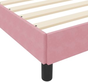 vidaXL Łóżko kontynentalne z materacem Różowy 200 x 200 cm Aksamit 10