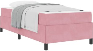 vidaXL Ramka łóżka Inny Różowy i biały 100 x 200 cm Aksamit 3