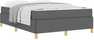 vidaXL vidaXL Łóżko sprężynowe Ciemnoszary i Biały i Ciemnoszary 140 x 190 cm 3