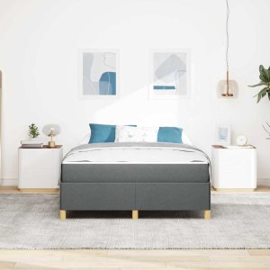 vidaXL vidaXL Łóżko sprężynowe Ciemnoszary i Biały i Ciemnoszary 140 x 190 cm 5