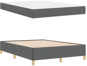 vidaXL vidaXL Łóżko sprężynowe Ciemnoszary i Biały i Ciemnoszary 140 x 190 cm 6