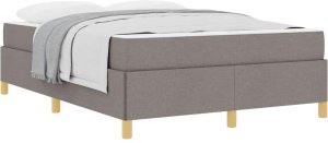 vidaXL Łóżko sprężynowe Taupe i Beżowy i Biały 140 x 200 cm Pianka 3