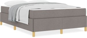 vidaXL Łóżko sprężynowe Taupe i Beżowy i Biały 140 x 200 cm Pianka 4