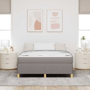 vidaXL Łóżko sprężynowe Taupe i Beżowy i Biały 140 x 200 cm Pianka 5