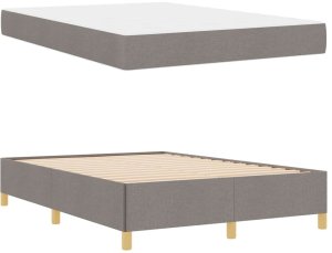 vidaXL Łóżko sprężynowe Taupe i Beżowy i Biały 140 x 200 cm Pianka 6