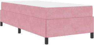 vidaXL Ramka łóżka Inny Różowy i biały 80 x 200 cm Aksamit 2
