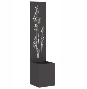 vidaXL Donica ogrodowa z dekoracyjną płytą Czarny 32 x 140 cm 2