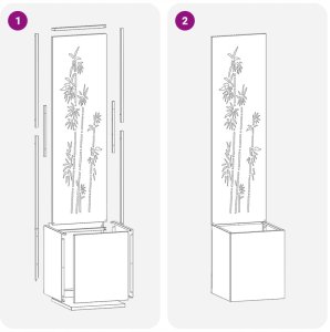 vidaXL Donica ogrodowa z dekoracyjną płytą Czarny 32 x 140 cm 9