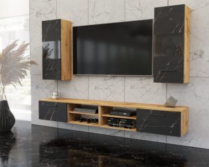 Meblościanka Pod Telewizor Nowoczesna Rtv Blande 240cm Szafka San Sebastian 2