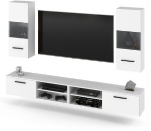Meblościanka Biała Nowoczesna Pod Telewizor Blande 240cm Salon Sypialnia 2