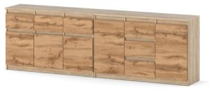 Komoda 160cm Szafka Nowoczesna 5 Szuflad Pojemna Do Salonu Dąb Wotan Sonoma 3