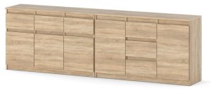 Komoda Dąb Sonoma Szafka Do Salonu 160cm Pojemne Szuflady Duży Schowek 2