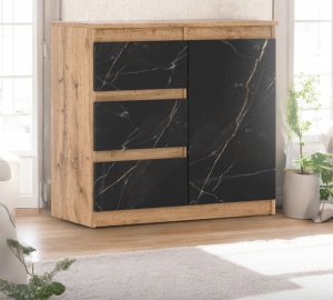 Komoda 3 Szuflady Mała Szafka Nowoczesna 80cm Dąb Sonoma San Sebastian 2