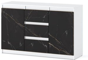 Komoda Pojemna Szafka 3 Szuflady Salon Sypialnia 120cm Biała San Sebastian 2