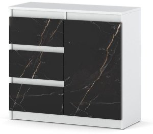 Komoda Pojemna Szafka 3 Szuflady Salon Sypialnia 120cm Biała San Sebastian 3