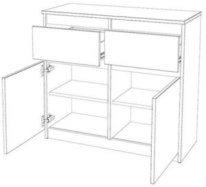 Komoda Mała 80cm 2 Szuflady Nowoczesna Szafka Pojemna Biała San Sebastian 2