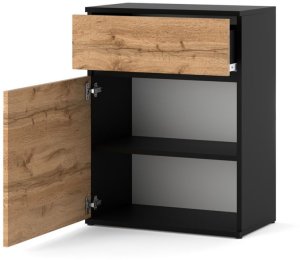 Komoda nowoczesna szuflada 60cm do salonu młodzieżowa czarny dąb wotan 2