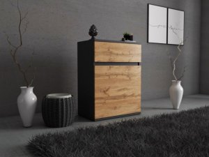 Komoda nowoczesna szuflada 60cm do salonu młodzieżowa czarny dąb wotan 4
