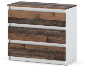 Komoda 3 Szuflady Hugo Szafka Rtv Nowoczesna 80cm Vintage Biały Old Style 2