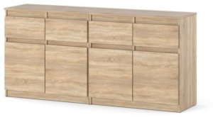 Komoda Drewniana Młodzieżowa 6 Szuflad 200cm Pojemna Szafka Dąb Sonoma 2