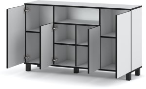 Komoda Biała 140cm Bruno Pojemna Nowoczesna Szafka Rtv Salon Sypialnia 2