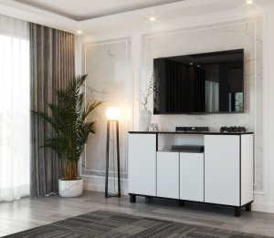 Komoda Biała 140cm Bruno Pojemna Nowoczesna Szafka Rtv Salon Sypialnia 3